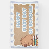Banderoles Happy First Day of School Banner Pre=K Capybara  (Vertical)