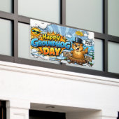 Banderoles Happy Groundhog Day Funny Backdrop (Bâtiment extérieur)