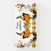 Banderoles Happy Halloween Bewitching Chat noir Citrouille d' (Verticale)