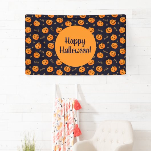 Banderoles Happy Halloween Funny mignon Motif Citrouille (En situation)