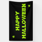 Banderoles Happy Halloween néon vert slime éffrayante typogra (Vertical)