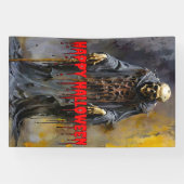 Banderoles Happy Halloween squelette Déplaisant (Horizontal)