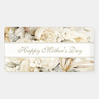 Banderoles Happy Mother's Day Vanilla cream Floral script