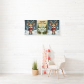 Banderoles happy new year 2026 cozy party (En situation)