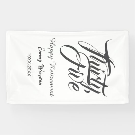 Banderoles Happy retirement bold letter name year elegant sim (Horizontal)