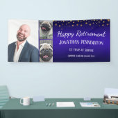 Banderoles Happy Retirement Gold Confetti Photo Collage (Salon professionnel)