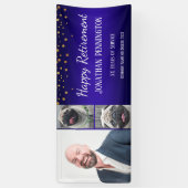 Banderoles Happy Retirement Gold Confetti Photo Collage (Vertical)