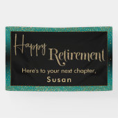 Banderoles Happy Retirement Gold Parties scintillant Confetti (Horizontal)