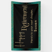 Banderoles Happy Retirement Gold Parties scintillant Confetti (Vertical)