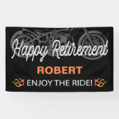 Banderoles Happy Retirement Motorcycle image pour motard (Horizontal)