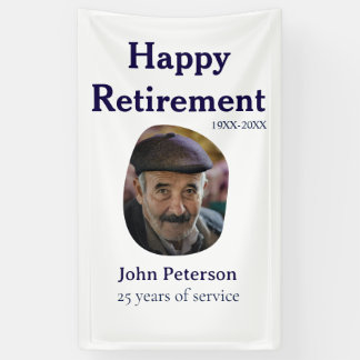 Banderoles happy retirement photo 25 years service name