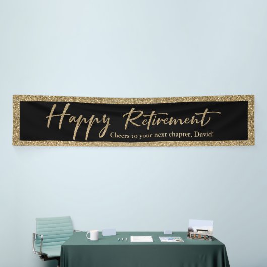 Banderoles Happy Retirement Typographie Parties scintillant o (Salon professionnel)