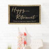 Banderoles Happy Retirement Typographie Parties scintillant o (En situation)