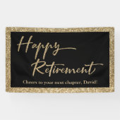 Banderoles Happy Retirement Typographie Parties scintillant o (Horizontal)