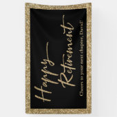 Banderoles Happy Retirement Typographie Parties scintillant o (Vertical)