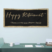 Banderoles Happy Retirement Typographie Parties scintillant o (Salon professionnel)