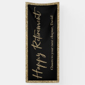 Banderoles Happy Retirement Typographie Parties scintillant o (Vertical)