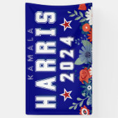 Banderoles Harris 2024 Floral Election (Vertical)
