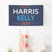 Banderoles Harris Kelly 2024 Kamala Harris Democrat (En situation)