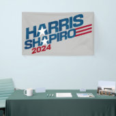 Banderoles Harris Shapiro 2024 Étoiles et rayures patriotique (Salon professionnel)