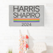 Banderoles Harris Shapiro 2024 Pride LGBTQ Kamala Harris (En situation)