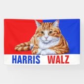 Banderoles Harris Walz 2024 Manifestement Chat Rouge Bleu (Horizontal)