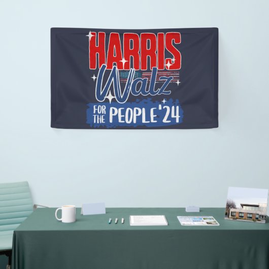 Banderoles Harris Walz 2024 pour le démocrate électoral popul (Salon professionnel)