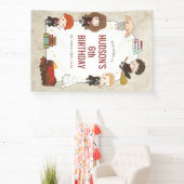 Banderoles HARRY POTTER™ Caractère Arc magique Anniversaire (Insitu)