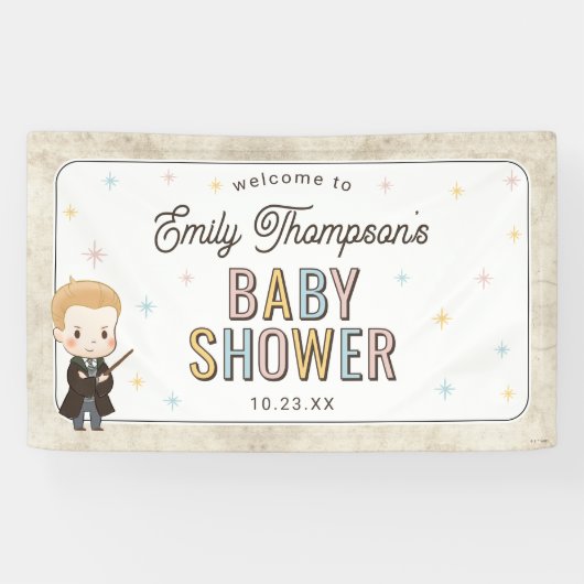 Banderoles Harry Potter Chibi Draco Malfoy Wizard Baby Shower (Horizontal)