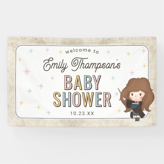 Banderoles Harry Potter Chibi Hermione Wizard Baby Shower (Horizontal)