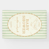 Banderoles Harry Potter Hedwig Green Stripe Baby Shower (Horizontal)