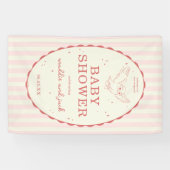 Banderoles Harry Potter Hedwig Pink Stripe Baby Shower (Horizontal)