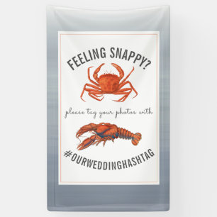 Banderoles Hashtag Mariage homard et crabe Chambray