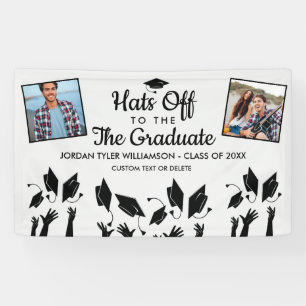 Banderoles Hats off to the Grad Graduation Photos Party Sign