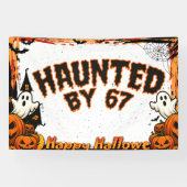 Banderoles Haunted by 67 Funny Ghost And Pumpkin Halloween (Horizontal)