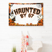 Banderoles Haunted by 67 Funny Ghost And Pumpkin Halloween (Insitu)