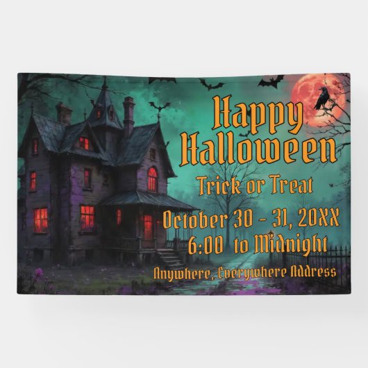 Banderoles Haunted House Themed Banner (Horizontal)