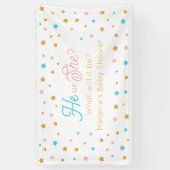 Banderoles He or She Stars Gender Reveal backdrop (Vertical)