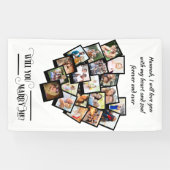 Banderoles Heart Photo Collage Aimer You Marry Me Black White (Horizontal)