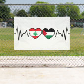 Banderoles Heartbeat Lebanon Palestine Unity drapeaux. (En situation)