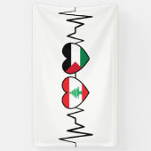 Banderoles Heartbeat Lebanon Palestine Unity drapeaux. (Vertical)