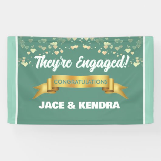 Banderoles Heartfelt Custom Engagement Party Banner (Horizontal)