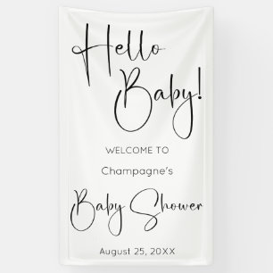 Banderoles Hello Baby Modern Script Baby shower