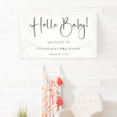 Banderoles Hello Baby Modern Script Baby shower (En situation)