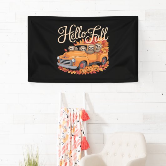 Banderoles Hello Fall Funny Sloth Halloween pumkin Classic T- (En situation)