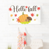 Banderoles Hello Fall Pumpkin and Mushrooms Autumn (En situation)