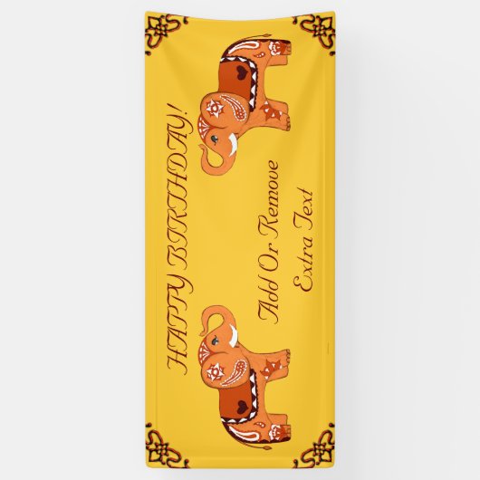 Banderoles Henna Elephant (Vertical)