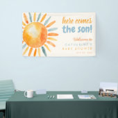 Banderoles Here Comes the SON Boho Baby Shower Banner (Salon professionnel)