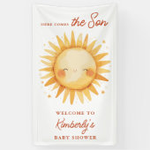 Banderoles Here Comes The Son Boho Cute Baby Shower Welcome (Vertical)