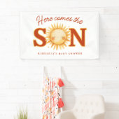 Banderoles Here Comes The Son Sunshine Boho Boy Baby Shower (En situation)